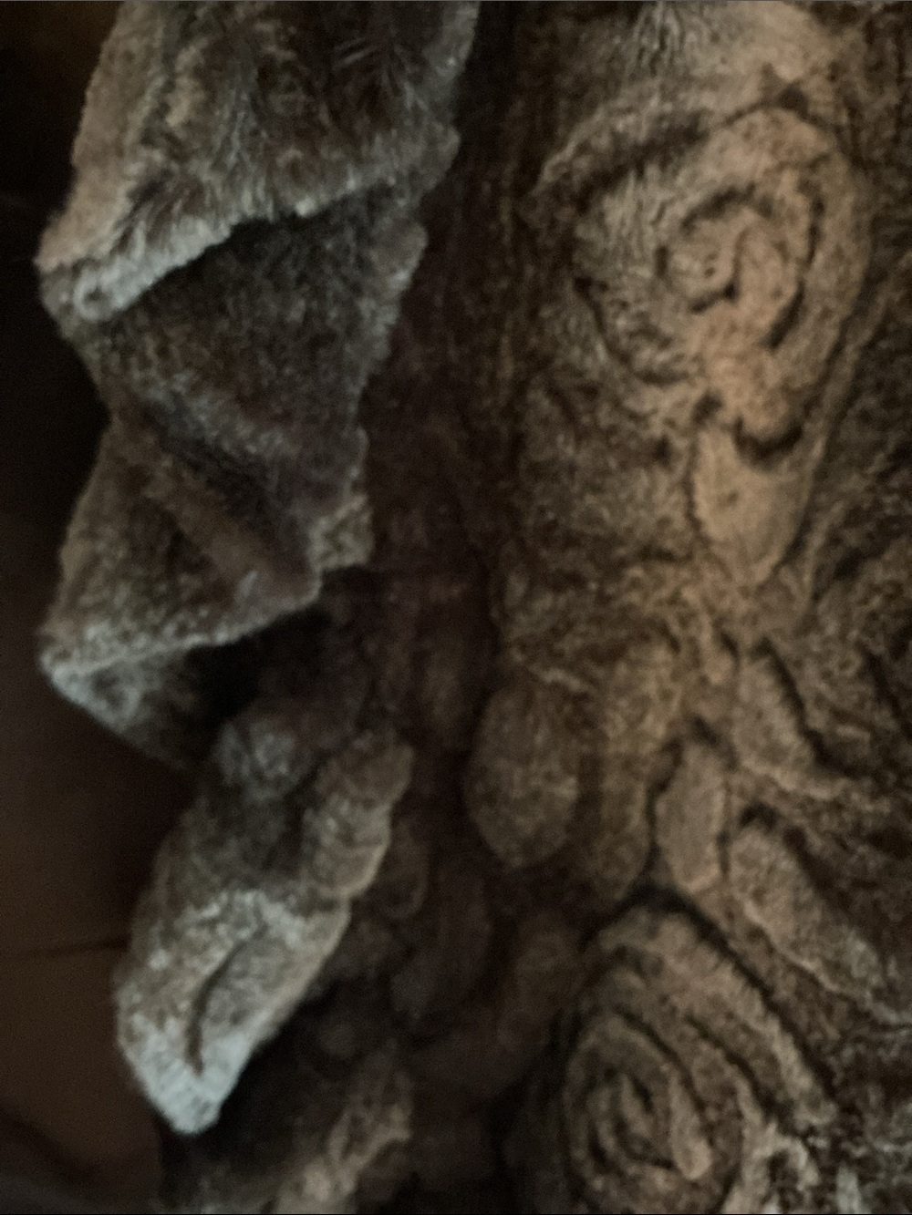 Ruffled Faux-Fur Open Cardigan - Gray - Picture 3 of 5